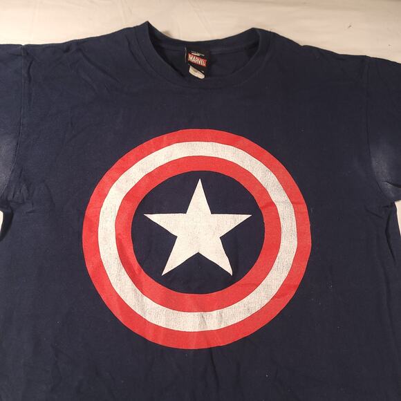 Marvel Captain America Graphic Short Sleeve Casual T Shirt Mens Size M Blue - Picture 1 of 9
